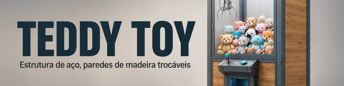 Teddy Toy - máquinas de pelúcia com estrutura de aço e paredes de madeira trocáveis