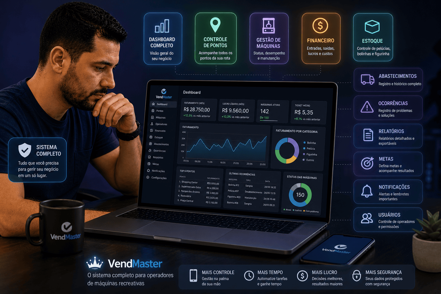VendMaster: como o sistema organiza rotas, sangrias e financeiro em um lugar só