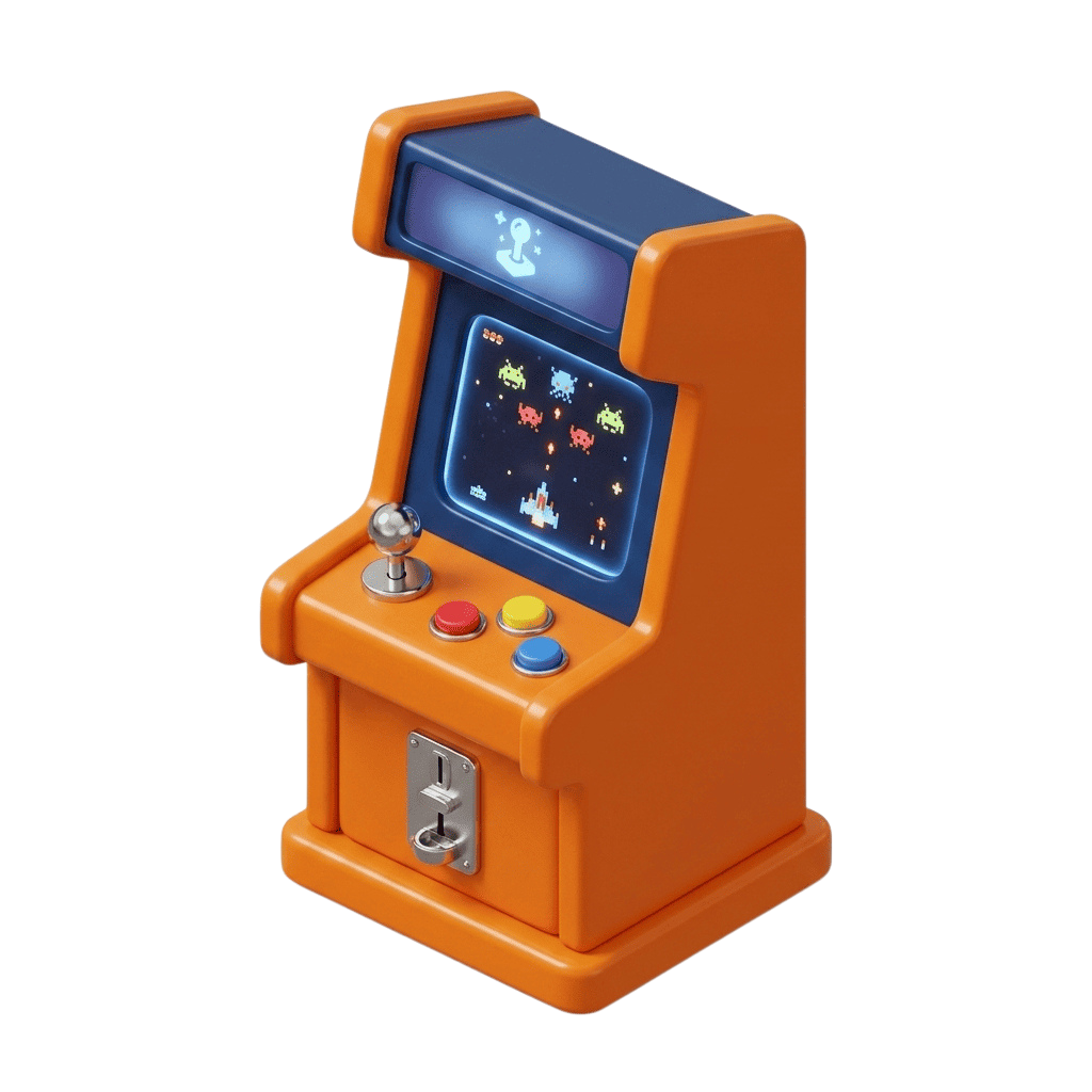 Ícone de máquina de arcade com e sem relógio - controle de coleta e acerto por ponto no VendMaster
