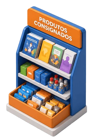 Ícone de produtos consignados - controle de estoque no ponto e acerto do valor apurado